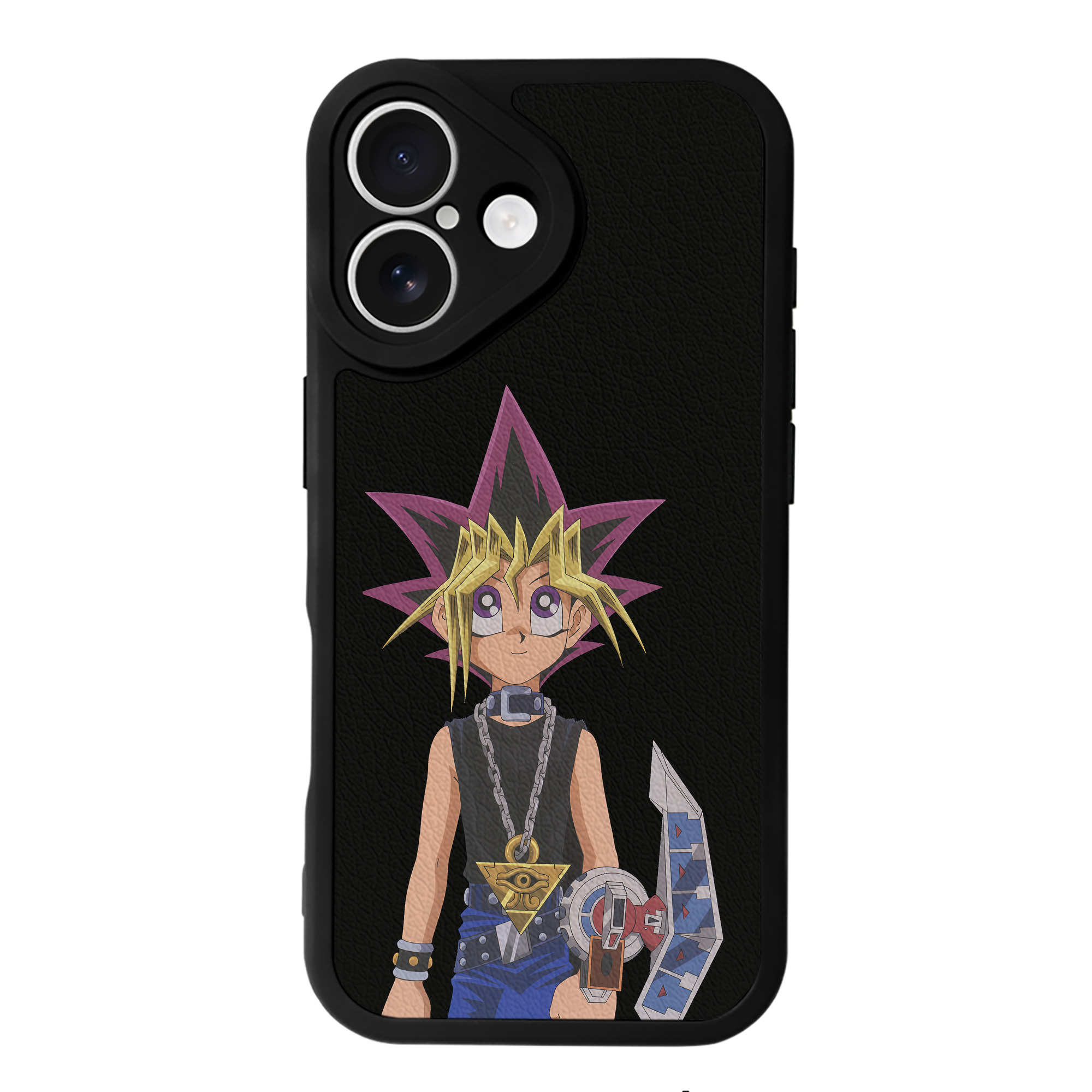 （画像用） 遊☆戯☆王 Yu-Gi-Oh! 【iPhone 16シリーズ対応】シリコンスマホケース（レザー調） 材質：シリコン
